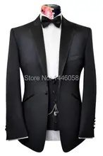 Fashion High Quality Black Men Business Suits With Pants 3 Pieces Groom Formal Party Mens Suits Wedding Groom Tuxedos For Men