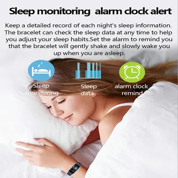

Sleep monitoring alarm clock alert Smart bracelet blood pressure monitor smartband call reminder intelligent watch pk mi band 2