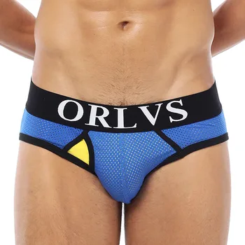 

ORLVS Brand Men Underwear Mesh Qucik-Dry Sexy Men Briefs Breathable Mens Slip Cueca Male Panties Underpants Briefs
