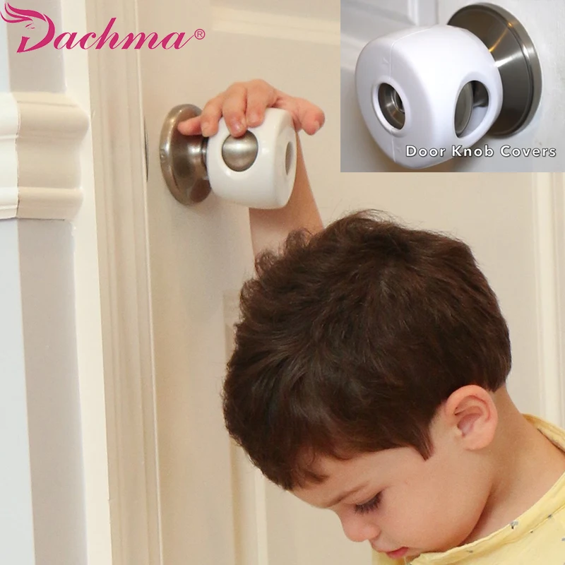 Door Knob Cover 4 PCS Baby Handle Covers Safety Screw Type Foam