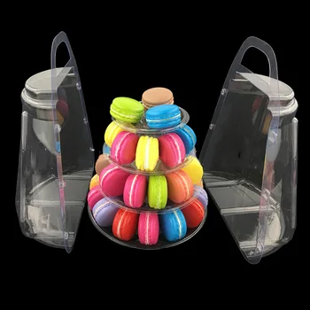 

4 Tiers Round Clear Macaron Macaroons Tower Pyramid Stand Rack Weddings
