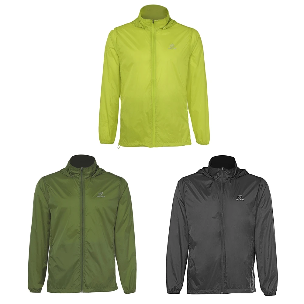 

Outdoor Men Breathable Sports Jacket Windproof Light Beach Wear Tectop Sports Elastic Cloth Cycling Running rain coat Quick Dry