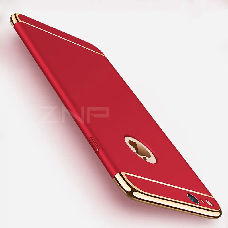 

ZNP Luxury Plating Scrub Protective case For iPhone X 10 Cover Bumper On The for Apple iPhone X 5 5S SE 6 6s 7 8 Plus Case Shell