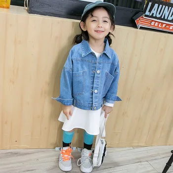 

2019 Autumn Children Jackets Denim Coats Boys Cotton Little Girls Outerwear Jeans Windbreaker Spring Kids Coats