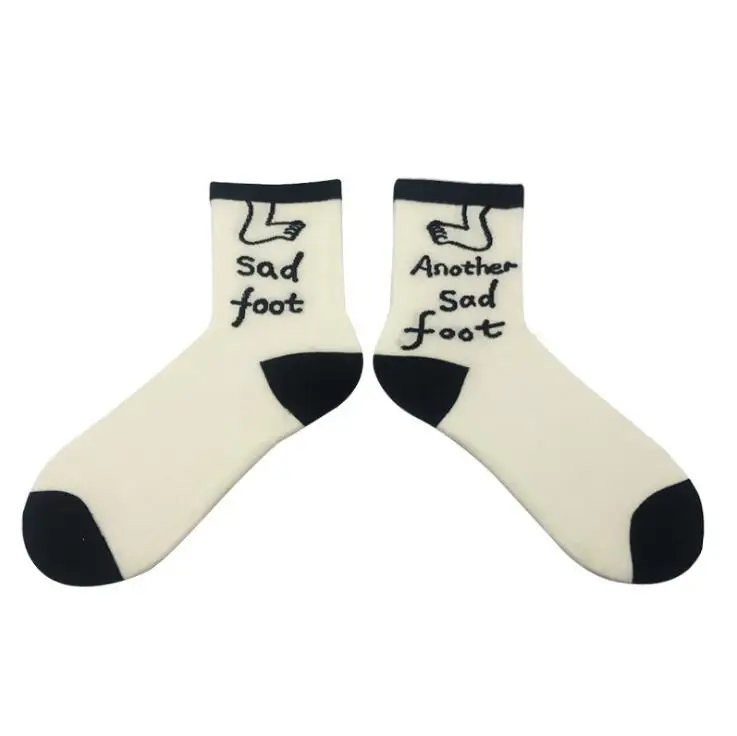 

Harajuku Funny Women's Cartoon Socks Sad Foot Patterned unisex Socks