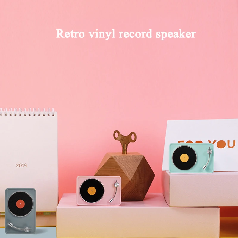 

Portable Retro Speakers Jukebox Player Vintage Phonograph Speaker Mini Pink Bluetooth Wireless Speaker parlante bluetooth rosado