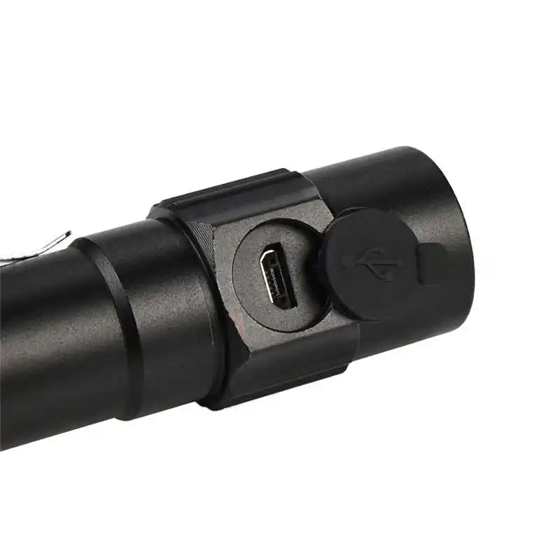 Mini Q5 LED USB Rechargeable Flashlight Torch Lamp Light 3Modes powerful led flashlight laser pointer,use 14500 battery #3S25 (6)