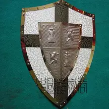 S3323 рисунок трещин коричневый крест Лев Воин рельеф Железный щит 25," X 17,4"