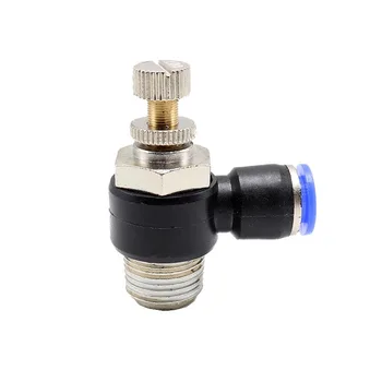 

Pneumatic Speed Flow Controller 6mm OD Hose Tube 1/4"BSP 1/8" M5 3/8"PT 1/2" Male thread Gas Airflow Limit Valve Quick Fitting