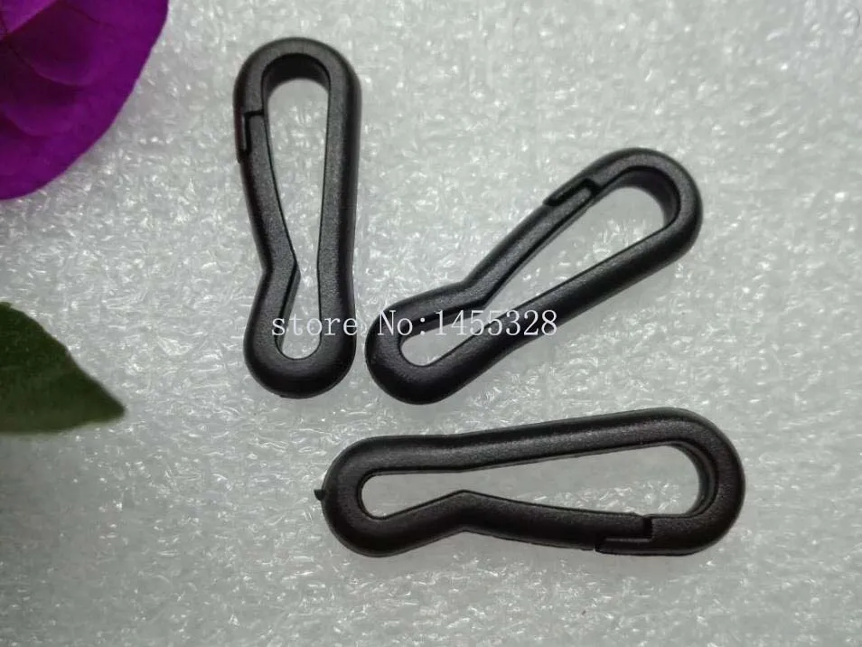 Wholesale 100pcs/lot black KAM plastic snap clip hooks Mini carabiner
