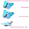 New style 12Pcs Double layer 3D Butterfly Wall Sticker on the wall Home Decor Butterflies for decoration Magnet Fridge stickers 5