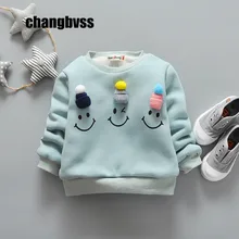 Cartoon Smiley Face Baby Boys Girls Kids Children s Thick Coat Hoodie Jacket Sweater Pullover Outwear