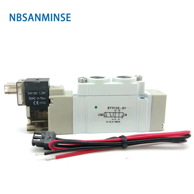 

G1/8 SY5000 DC24V AC220V Series Mini Air Solenoid Valve Normal Close Internal Pilot SMC Similar Type Solenoid Valve Sanmin