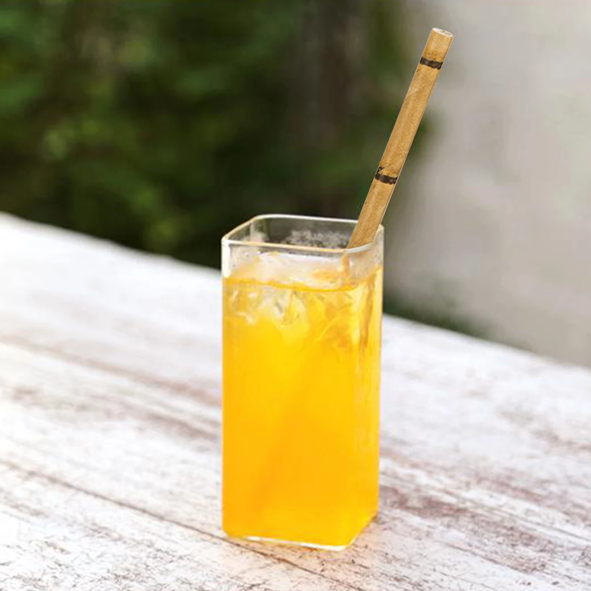 25Pcs Degradable Paper Straws Bamboo Print Drinking Straws For Wedding Birthday Bar Pub Party Supply