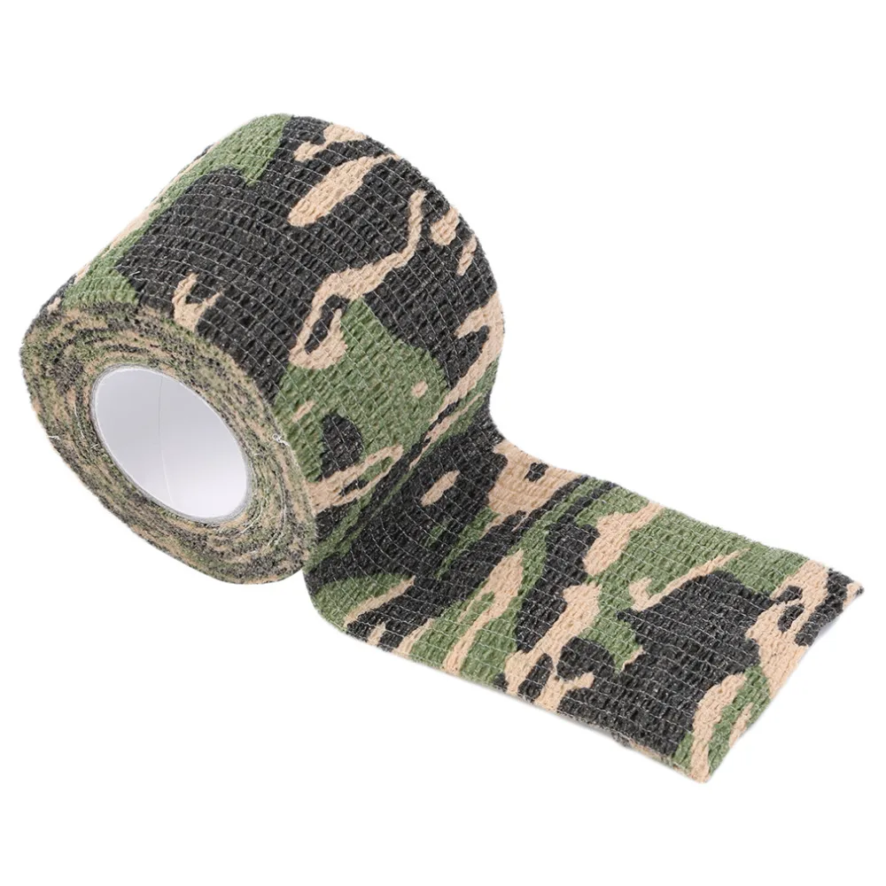 5M Durable Roll Men Army Adhesive Camouflage Tape Stealth Wrap for Outdoor Hunting Stealth Wrap free shipping