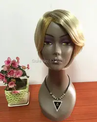 

Mix highlight synthetic wigs cheap short blonde wig sexy female short haircut wigs Nice natural looking women cosplay wig