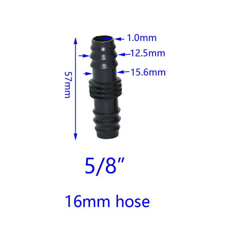 Адаптер для ремонта садового шланга 16 мм с двумя бородками 100 шт.|hose repair|16mm