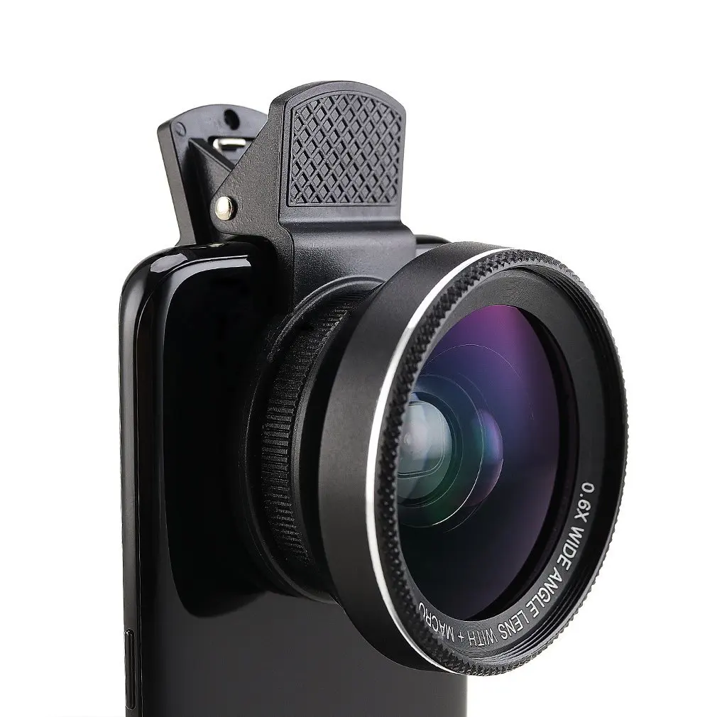

Phone Lens 2 in 1 Clip-on Lens Kit 0.6X Super Wide Angle 15X Macro Phone Camera Lens for iPhone X 8/7/6 iPad Samsung all phone