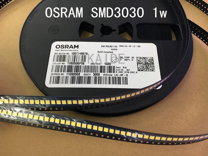 OSRAM SMD3030 светодиодный 1 Вт 6 В 150 мА 130 лм/Вт Немецкая оригинальная упаковка качественные товары coldwhite нейтрально-белый теплый белый