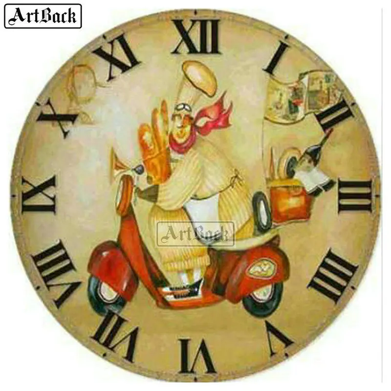 Стиль 5d алмазная живопись часы цветы полная квадратная Алмазная мозаика набор 3d круглые Настенные часы Алмазная вышивка - Цвет: CL-107