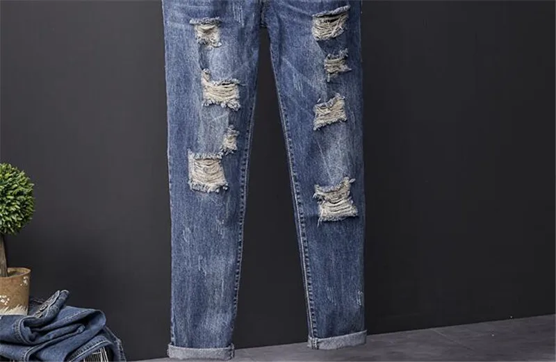 MORUANCLE модные Для мужчин рваные джинсовые Комбинезон Distressed Suspender Jeans Брюки Комбинезоны Комбинезон для человека Размеры S-3XL