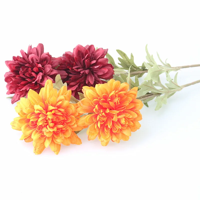 Flone Artificial Dahlias Flower Simulation Silk Chrysanthemum Flowers Bouquet Artificial Plants Wedding Home Table Party Decor (5)