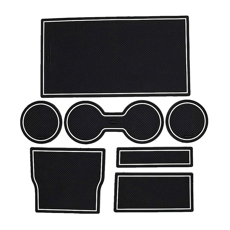 

7* Protective Car Gate Door Interior Slot Mat Non Slip Mats Cup Pad For Tesla