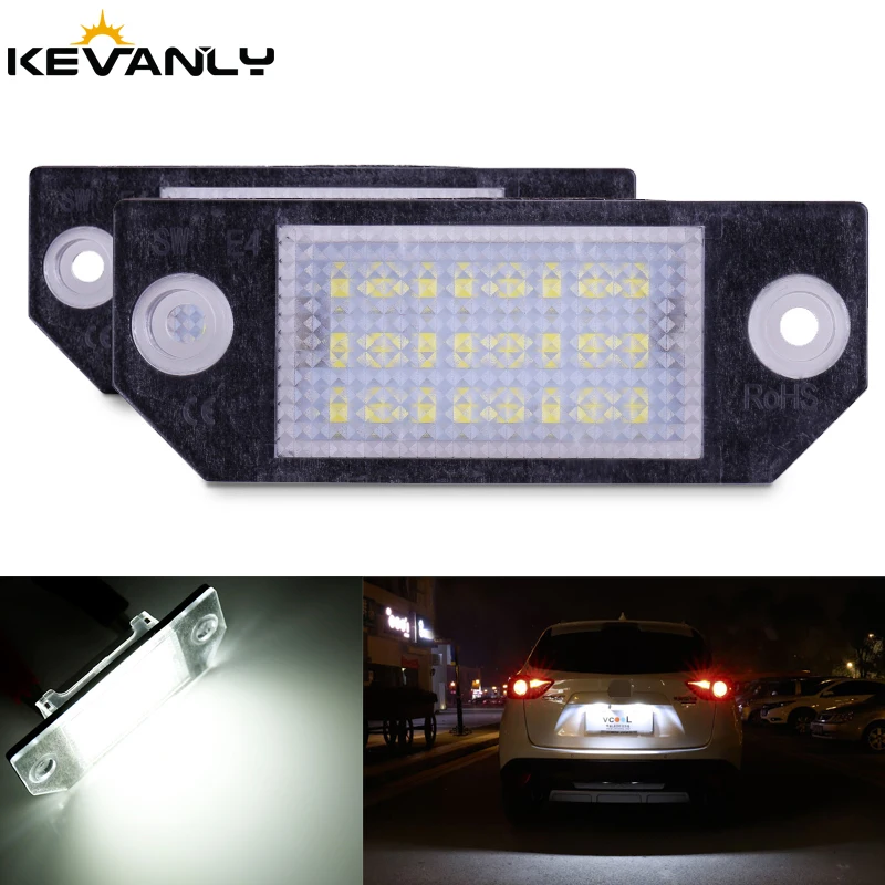 

2PCS 12V Canbus Car LED License Number Plate Lamp Lights For Ford Focus MK2 C-MAX 2003-2008 Free Shipping