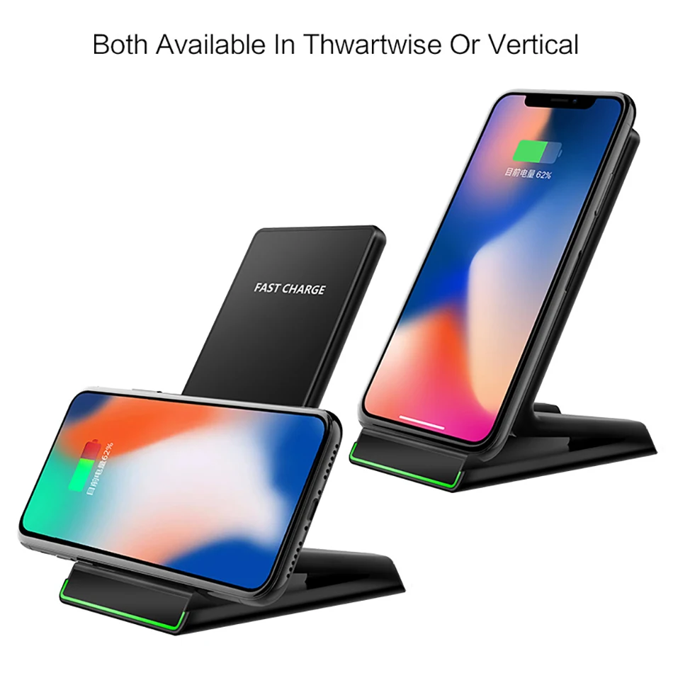 !ACCEZZ Z Shape 7.5W Fast Qi Wireless Charging For iPhone X 8 Plus 10W For Samsung Galaxy Galaxy S9 5W Desktop Charge For Nokia (5)