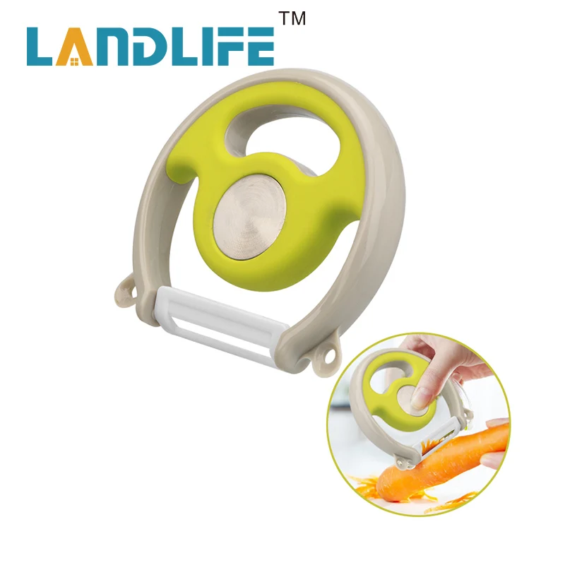 Landlife Circular Ceramic Blade Peeler Fruit Vegetable Potato Peeler