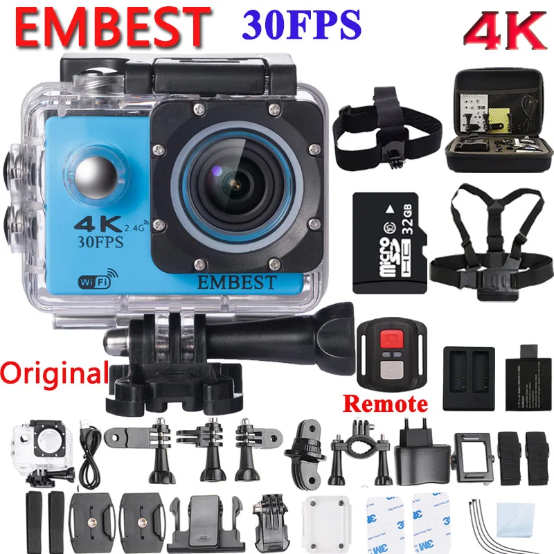 

EMBEST EM60 / EM60R Action Camera 4K Wifi Ultra HD 2.0 INCH LCD 170D 30M Waterproof With Remote Control For RC Plane Drone