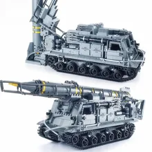 Креативный Военный танк 8U218 модель ракетного грузовика строительные блоки Развивающие кирпичи для детей игрушки мечта