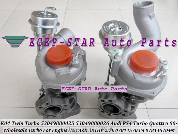 K04 Twin Turbo 53049880025 53049880026 53049700025 53049700026 турбины K04-025 K04-026 для Audi RS4 ASJ AZR 381HP 2.7L