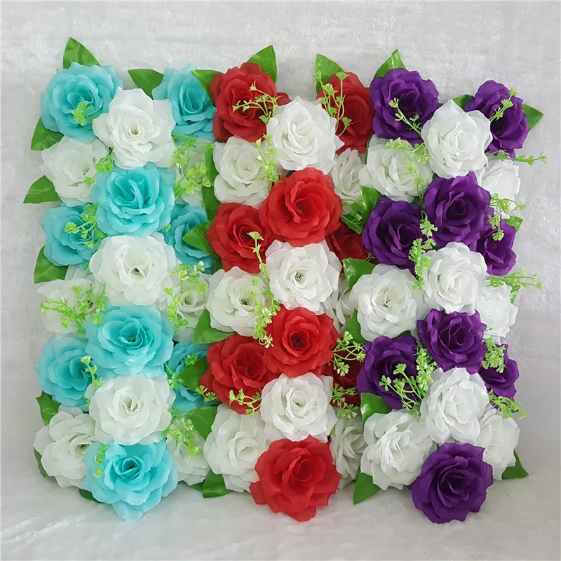 

1pcs simulation rose silk flower wall wedding decoration road lead rose artificial flower stand platform wreath door backdrop