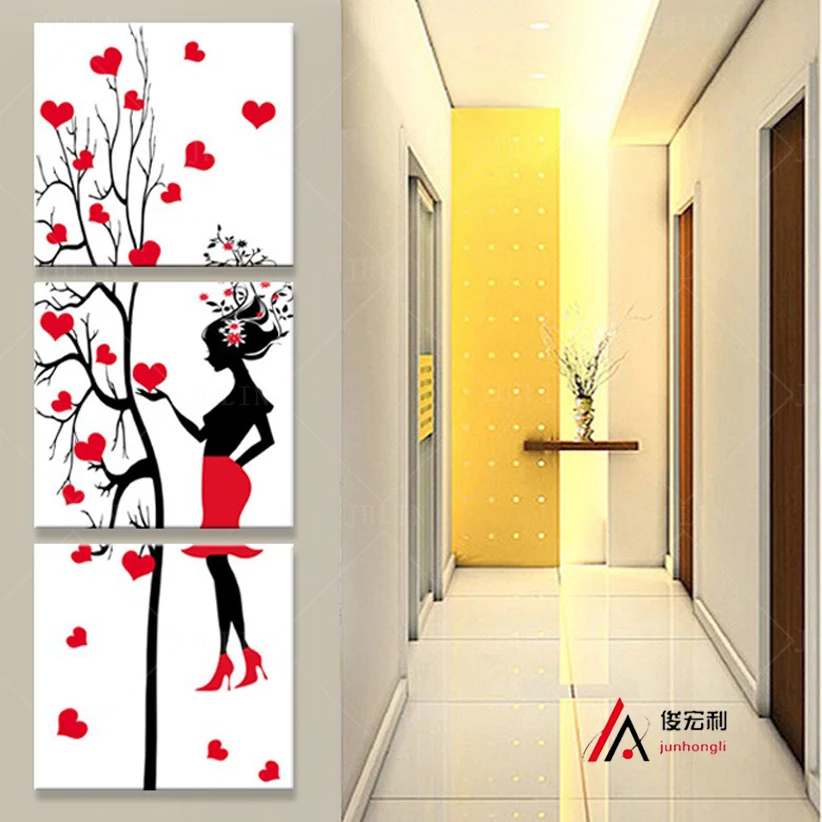 

Triptych wall Modular picture for kitchen art Flower Corridor canvas and framed on the wall oil painting print decoration poster