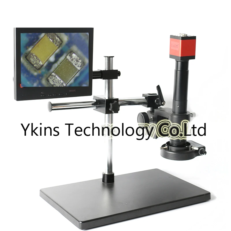 

HD 13MP 720P HDMI VGA Industrial Video Microscope Camera + Universal Boom Stand + 180X 300X C Lens + 144 LED Light + 8" LCD