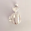 925 Silver Apple Style Pearl Gem Bead Locket Cage, Sterling Silver Pendant Mounting for DIY Bracelet Necklace Jewelry Charm 2