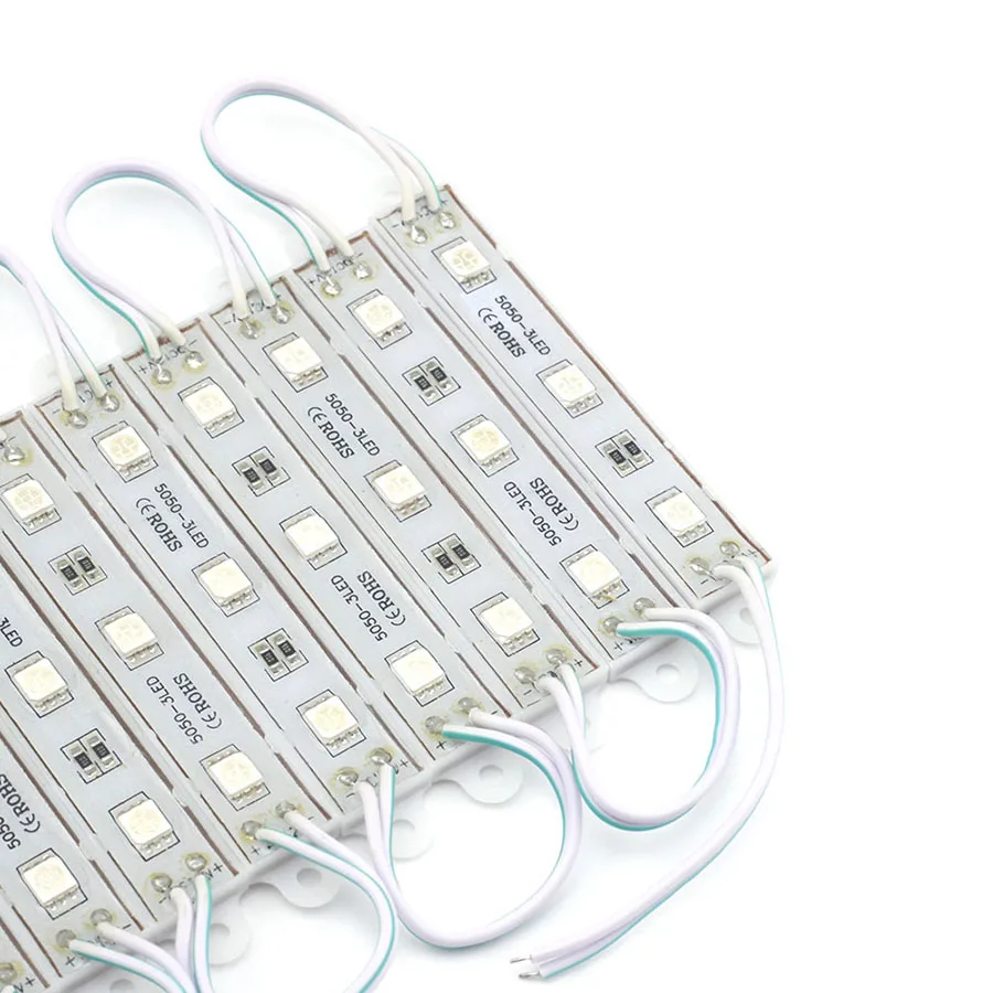 20PCS 3LEDs SMD 5050 LED Modules Light DC12V Waterproof Lamp Backlight for Billboard Advertising Light Warm White Red Green Blue (11)