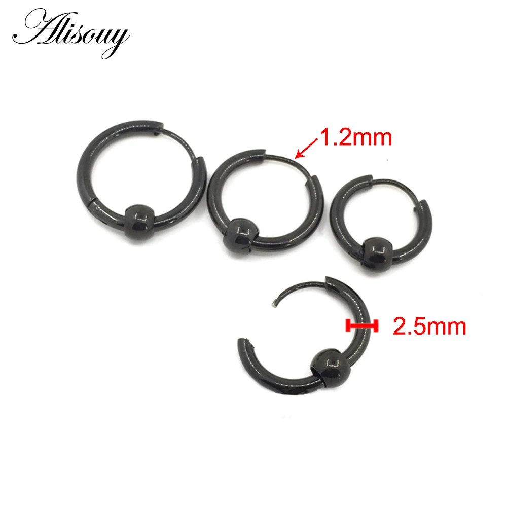 Alisouy Punk Gold Stainless Steel Hoop Earrings Huggie Simple Style Hoop Earring Circle Fashion Earrings for Women Man Jewelry
