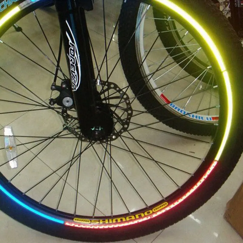 Bicycle reflector Fluorescent MTB Bike Bicycle Sticker Cycling Wheel Rim Reflective Stickers Decal Accessories BRS2001