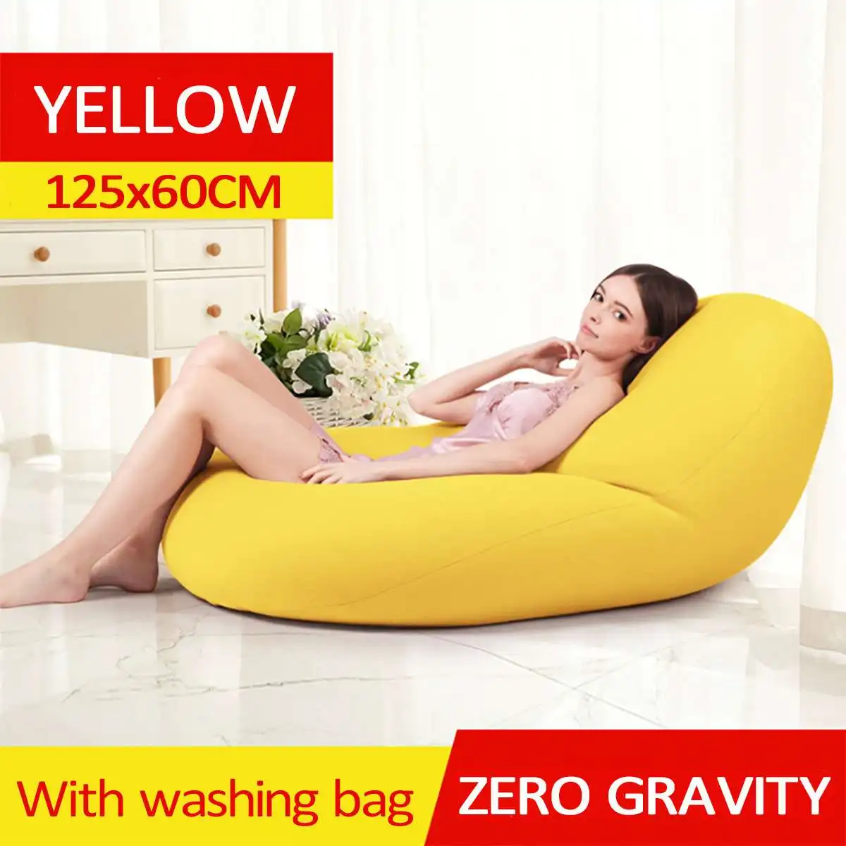 Водонепроницаемый ленивый BeanBag чехлы для диванов стулья без наполнителя льняной ткани шезлонг кресло мешок пуф слоеного дивана татами гостиной - Цвет: Цвет: желтый
