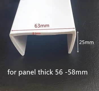 

Rubber Sealing U Strip 25x63x25mm for 56-58mm thick Glass Metal Car Wood Panel Board Edge Encloser Shield White