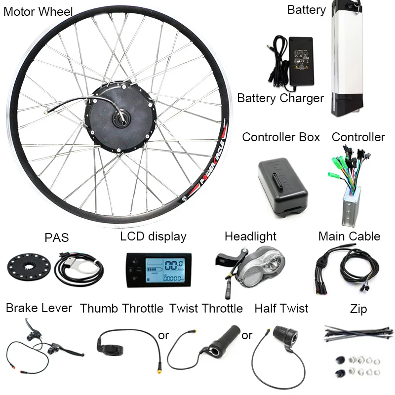 Excellent Promotional Price 36V 12A Samsung Battery 350W Electric Motor Bicycle Kit bldc Controller LCD Display PAS MTB road Bike parts 2