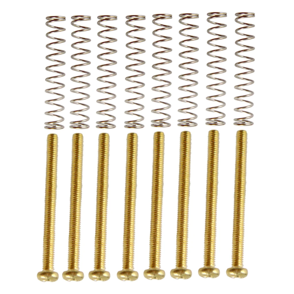 8 Pieces Metal Electric Guitar Humbucker Dual Coil Pickup Frame Screws w/ Springs Guitar Accessories