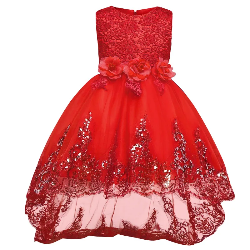 

New style infant kids dress sleeveless Ball Gown for Wedding Bridal Teenage girls Costume floral dress for formal occasion