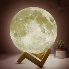 Dikale 3D Printing Moon Lamp 8cm USB Led Touch Light Luminaria Lighting Bedroom Lamp Night Light Color Change Light Xmas Gift