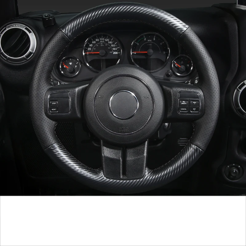lsrtw2017 carbon fiber car steering wheel cover for jeep wrangler JK 2007 2008 2009 2010 2011 2012 2013 - Название цвета: 2011-2017 type 1