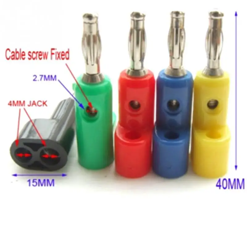 5x Binding Post Speaker Cable Amplifier 4mm Banana Plug Jack Connector 5 Colors