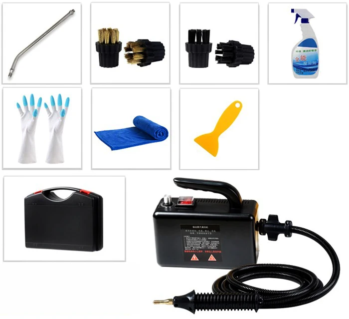Электрический пароочиститель портативный отпариватель бытовой для дома, офиса, комнаты, приспособления для уборки, кухонные щетки - Цвет: Basic mode black