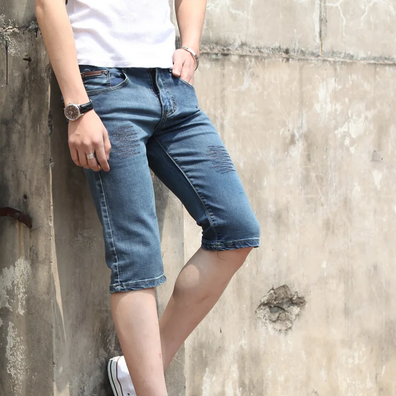 mens tight jean shorts